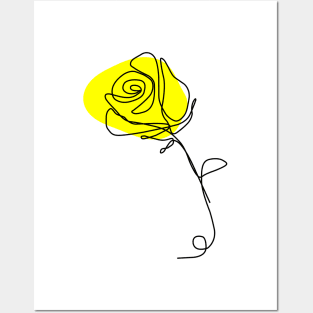 Yellow Rose flower Posters and Art